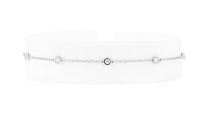 .50 ct. t.w. Bezel-Set Lab-Grown Diamond Station Anklet in Sterling Silver