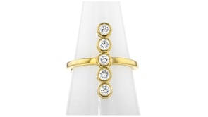 .50 ct. t.w. Bezel-Set Lab-Grown Diamond Vertical Ring in 18kt Gold Over Sterling