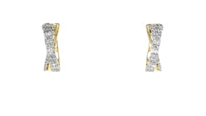 .50 ct. t.w. Diamond Crisscross Hoop Earrings in 14kt Yellow Gold