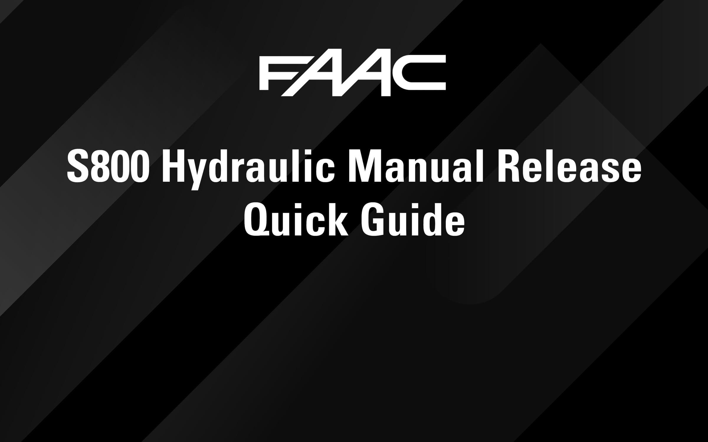 S800 underground operator hydraulic release quick guide | Videos ...