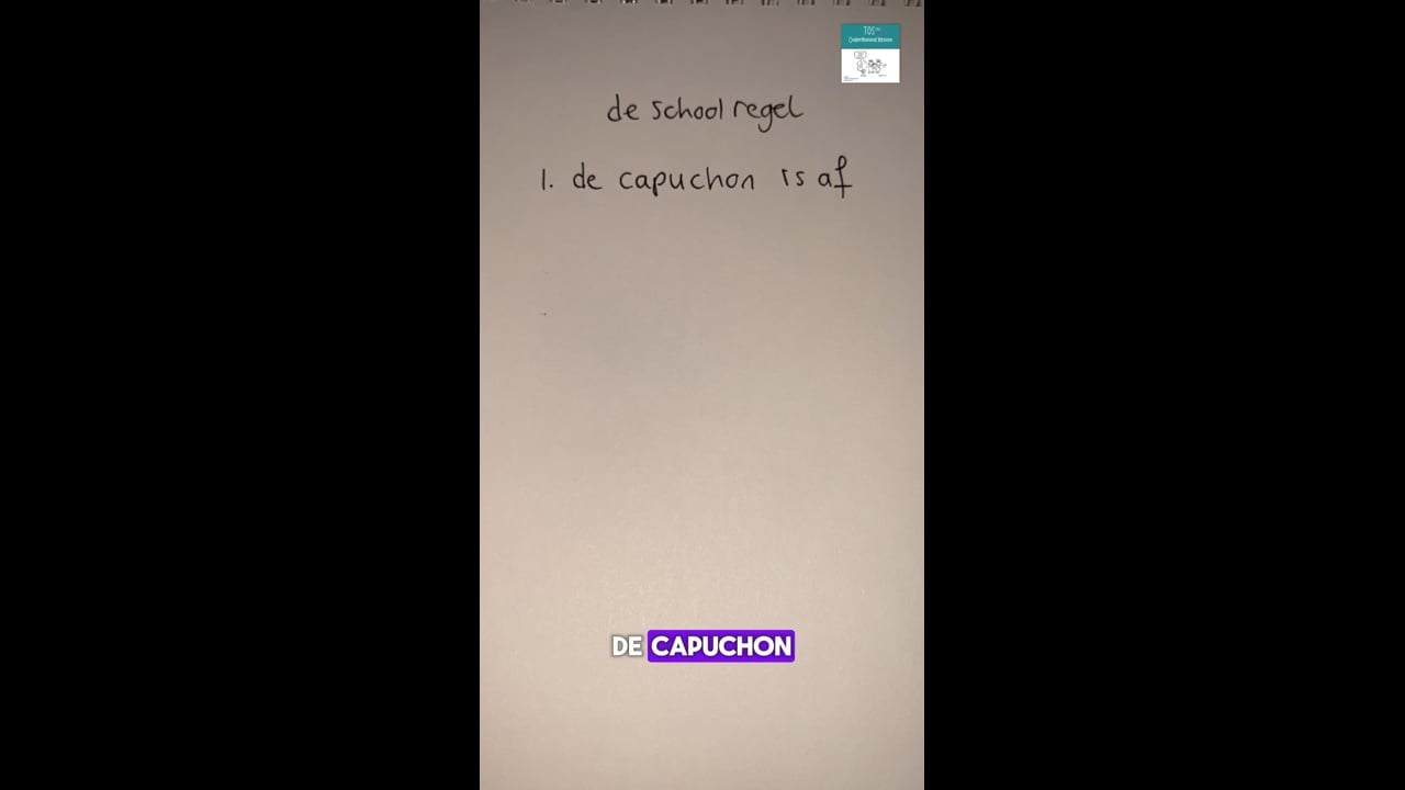 ISK - de capuchon is af : schoolregel