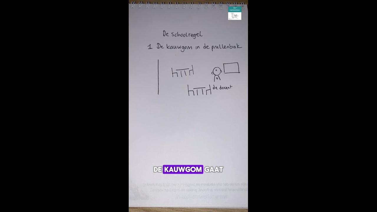 ISK- de kauwgom in de prullenbak: schoolregel