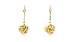 14kt Yellow Gold Love Knot Drop Earrings