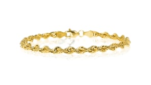 Italian 14kt Yellow Gold 4mm Rope Chain Bracelet