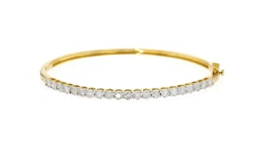 1.00 ct. t.w. Diamond Bangle Bracelet in 18kt Gold Over Sterling
