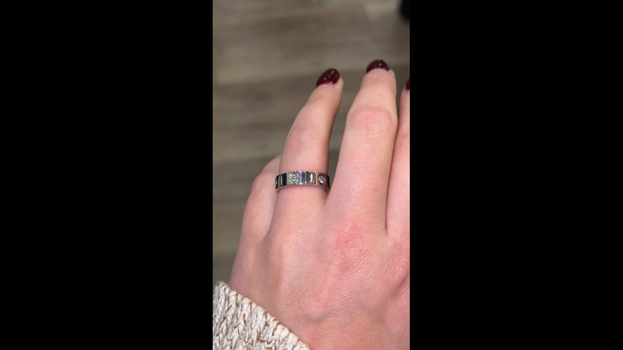 46 Mens Diamond Cartier Love Ring 18k White Gold – Filigree Jewelers