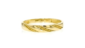 Italian 10kt Yellow Gold Beaded Stripe Ring