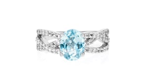 2.40 Carat Sky Blue Topaz Ring with .40 ct. t.w. White Topaz in Sterling Silver