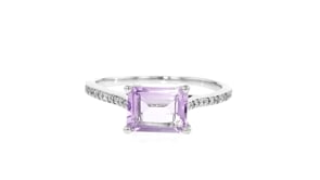 1.50 Carat Amethyst Ring with .11 ct. t.w. Diamonds in Sterling Silver