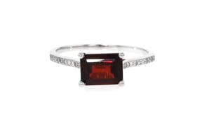 1.90 Carat Garnet Ring with .11 ct. t.w. Diamonds in Sterling Silver