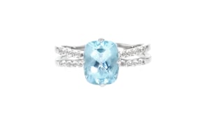 2.30 Carat Sky Blue Topaz Ring with .40 ct. t.w. White Topaz in Sterling Silver
