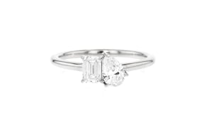 1.00 ct. t.w. Lab-Grown Diamond Toi et Moi Ring in Sterling Silver