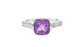 2.20 Carat Amethyst Ring with .20 ct. t.w. White Topaz in Sterling Silver