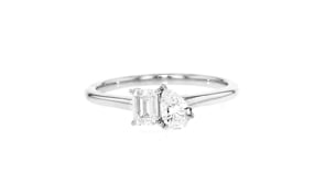 .50 ct. t.w. Lab-Grown Diamond Toi et Moi Ring in Sterling Silver