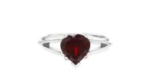 1.90 Carat Garnet Heart Ring in Sterling Silver