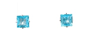 2.60 ct. t.w. Square Swiss Blue Topaz Stud Earrings in Sterling Silver