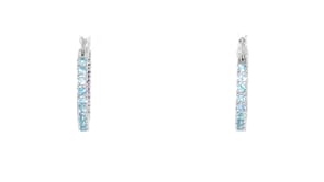 1.20 ct. t.w. Sky Blue Topaz and .60 ct. t.w. Amethyst Inside-Outside Hoop Earrings in Sterling Silver