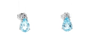 1.80 ct. t.w. Sky Blue and White Topaz Stud Earrings in Sterling Silver