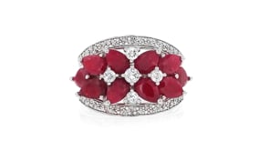 5.25 ct. t.w. Ruby and .40 ct. t.w. White Topaz Ring in Sterling Silver