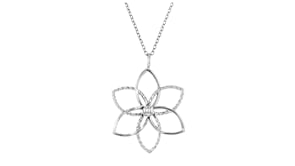 Sterling Silver Open-Space Lotus Flower Necklace