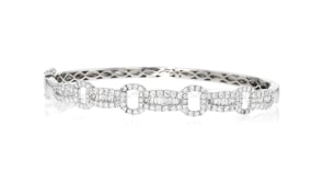 C. 1990 Vintage 2.55 ct. t.w. Diamond Bangle Bracelet in 14kt White Gold