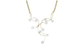 C. 1990 Vintage 2.80 ct. t.w. Diamond Floral Bib Necklace in 14kt Yellow Gold