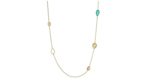 C. 1990 Vintage Howlite and .75 ct. t.w. Diamond Station Necklace in 18kt Yellow Gold