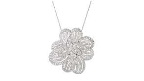 C. 1990 Vintage 2.25 ct. t.w. Diamond Flower Pendant Necklace in 18kt White Gold