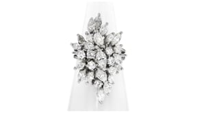 C. 2020 Vintage 3.25 ct. t.w. Diamond Cluster Ring in Platinum