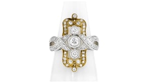 C. 1990 Vintage 1.11 ct. t.w. Diamond Ring in 18kt Two-Tone Gold