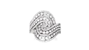 C. 1990 Vintage 2.00 ct. t.w. Diamond Swirl Cocktail Ring in 18kt White Gold