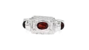 C. 1990 Vintage 1.25 ct. t.w. Garnet Ring in 14kt White Gold