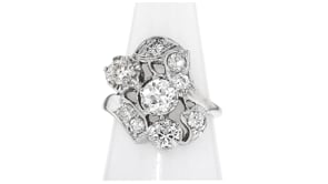 C. 1980 Vintage 1.75 ct. t.w. Diamond Cluster Ring in 14kt White Gold