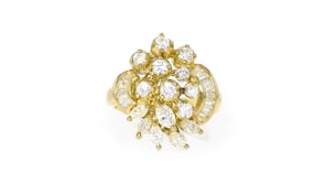 C. 1990 Vintage 2.00 ct. t.w. Diamond Cluster Ring in 18kt Yellow Gold