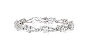 C. 1990 Vintage 4.40 ct. t.w. Diamond Floral Bracelet in 14kt White Gold