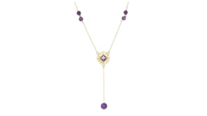 C. 1990 Vintage 3.75 ct. t.w. Amethyst Bead Y-Necklace in 14kt Yellow Gold
