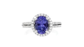 C. 1990 Vintage 2.00 Carat Tanzanite Ring with .50 ct. t.w. Diamonds in 18kt White Gold