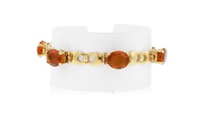 C. 1980 Vintage 11.70 ct. t.w. Citrine Link Bracelet in 18kt Yellow Gold