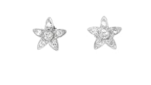 C. 1990 Vintage .75 ct. t.w. Diamond Flower Earrings in Platinum