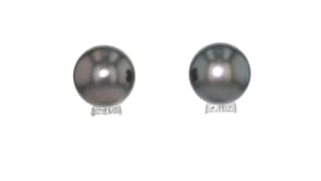 C. 1990 Vintage 11.5mm Black Cultured Pearl Earrings with .50 ct. t.w. Diamonds in 18kt White Gold