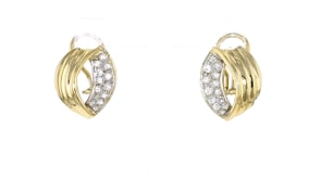 C. 1980 Vintage .75 ct. t.w. Diamond Ridged Earrings in 14kt Yellow Gold