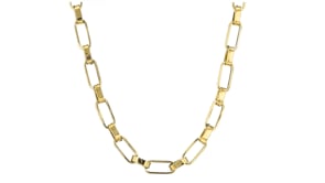 C. 1970 Vintage 18kt Yellow Gold Greek Key Link Necklace