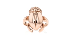 C. 1980 Vintage 14kt Rose Gold Scarab Beetle Ring