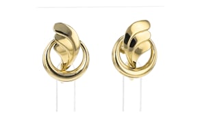 C. 1950 Vintage 14kt Yellow Gold Swirl Earrings