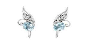 C. 1970 Vintage 3.00 ct. t.w. Aquamarine and .25 ct. t.w. Diamond Earrings in 14kt White Gold