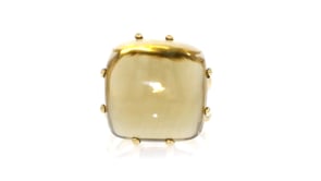 C. 2000 Vintage 23.00 Carat Citrine Cocktail Ring in 18kt Yellow Gold