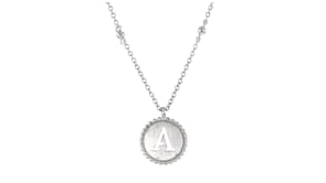 Gabriel Designs Sterling Silver A Initial Medallion Necklace