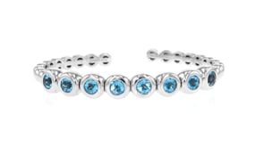 Gabriel Designs 4.71 ct. t.w. Swiss Blue Topaz Cuff Bracelet in Sterling Silver