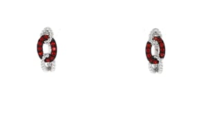 Gabriel Designs .40 ct. t.w. Garnet Link-Style Hoop Earrings in Sterling Silver
