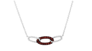 Gabriel Designs .27 ct. t.w. Garnet Link-Style Necklace in Sterling Silver